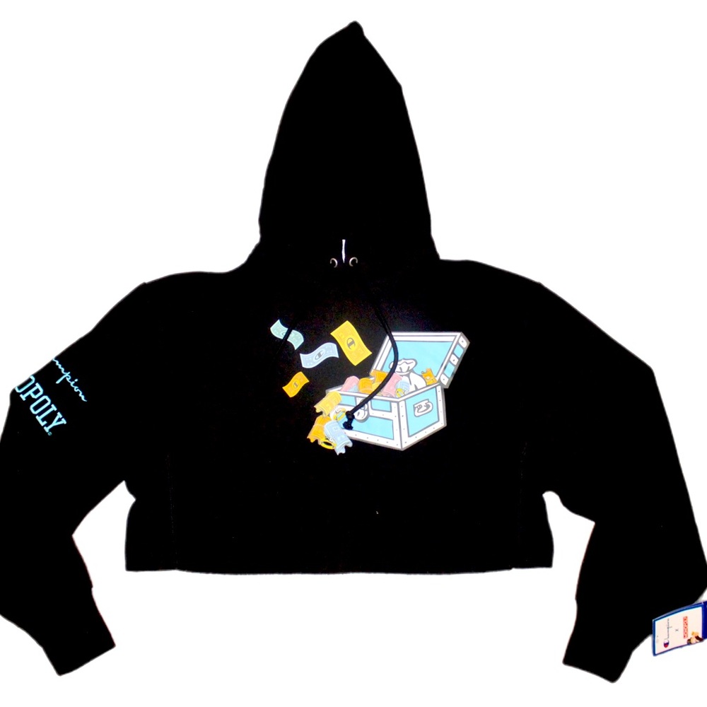CHAMPION x MONOPOLY REVERSE WEAVE CROPPED PULLOVER HOODIE 
WOMENS SIZE MEDIUM